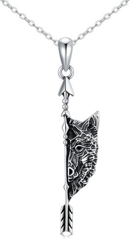 S925 Sterling Silver Celtic Owl/Moon Wolf/Horse/Dragon/Viking/Anchor Necklace Celtic Knot Pendant Necklace Irish Vintage Necklace Gifts for Women Teens Men Unisex in Saudi Arabia