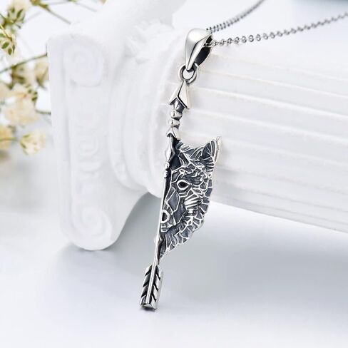 S925 Sterling Silver Celtic Owl/Moon Wolf/Horse/Dragon/Viking/Anchor Necklace Celtic Knot Pendant Necklace Irish Vintage Necklace Gifts for Women Teens Men Unisex in Saudi Arabia
