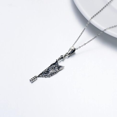 S925 Sterling Silver Celtic Owl/Moon Wolf/Horse/Dragon/Viking/Anchor Necklace Celtic Knot Pendant Necklace Irish Vintage Necklace Gifts for Women Teens Men Unisex in Saudi Arabia