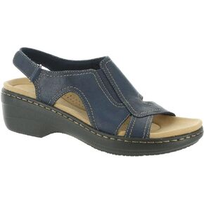 Clarks Merliah Style Heeled Sandal, Navy Leather, 10 Medium