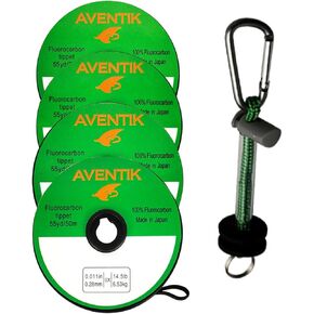 Aventik Fly Fishing Tippet Leader Fluorocarbon Line Fly Line Tippet Holder Fast Sinking Invisible