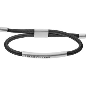 A|X ARMANI EXCHANGE Men's Silver-Tone Brass Beaded Bracelet (Model: AXG0118040)