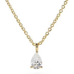Ana Luisa 14K Gold Solitaire Pendant Necklace - Elise | Sparkling 14K Gold Plated Charm + Chain | Hypoallergenic, Water-Resistant & Tarnish-Free | Gold Chain Necklace | Includes FREE Extender