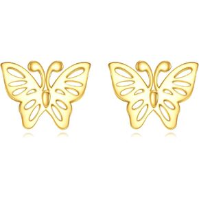KECHO Real Gold Dragonfly Stud Earrings 14k Solid Gold Studs for Women in Kuwait