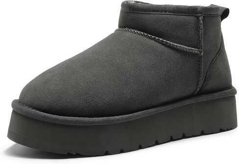 DREAM PAIRS Women's Snow Boots Platform Winter Boot, Faux Fur Lined Slip On Ankle Boots in Saudi Arabia