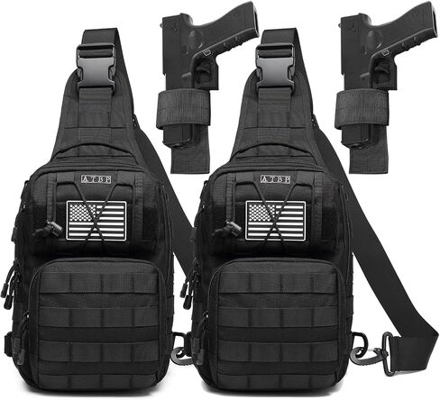 Tactical Sling Backpack Bag Pack for Men Military One Strap Shoulder Backpack Crossbody Bag With Holster 10 Liters in Saudi Arabia