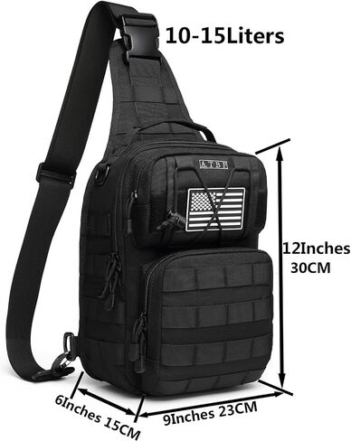 Tactical Sling Backpack Bag Pack for Men Military One Strap Shoulder Backpack Crossbody Bag With Holster 10 Liters in Saudi Arabia