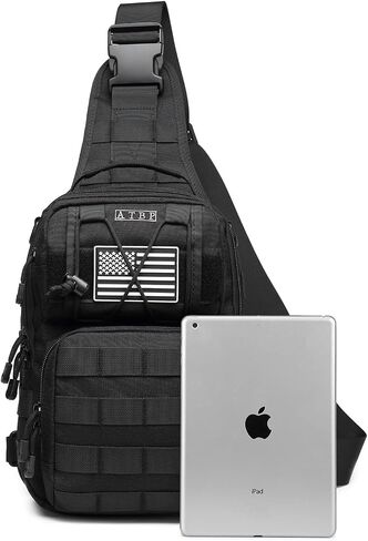 Tactical Sling Backpack Bag Pack for Men Military One Strap Shoulder Backpack Crossbody Bag With Holster 10 Liters in Saudi Arabia