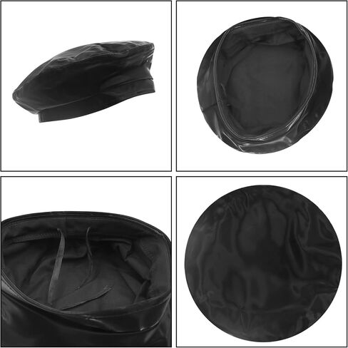 Women's Classic PU Leather French Beret Hat Retro Beanie Hat Artist Beret Cap Adjustable Painter Pumpkin Cap in Kuwait