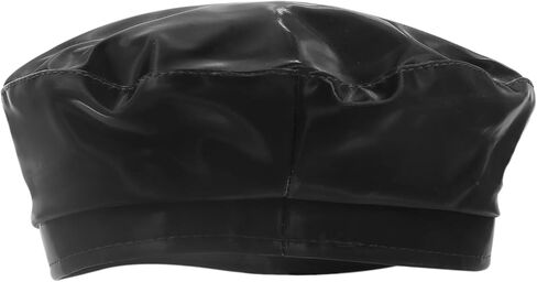 Women's Classic PU Leather French Beret Hat Retro Beanie Hat Artist Beret Cap Adjustable Painter Pumpkin Cap in Kuwait