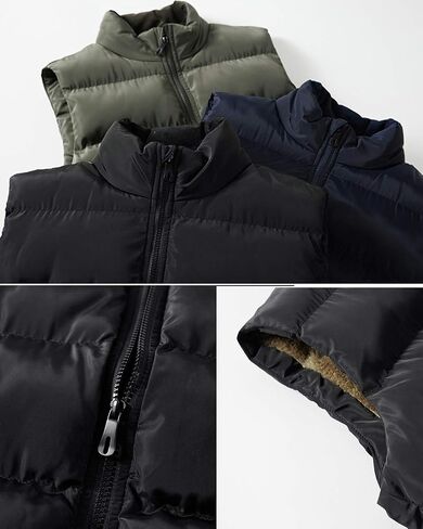 Vcansion Men's Outdoor Casual Stand Collar Padded Vest Coat in Kuwait