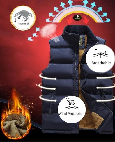 Vcansion Men's Outdoor Casual Stand Collar Padded Vest Coat in Kuwait