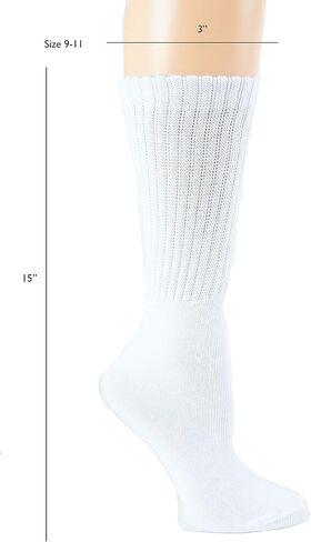 Lightweight Soft Cotton Slouch Scrunch Socks Size 9-11 - Fits Teen, Girl, Womens Shoe Size 6-9, 2 Pack in Saudi Arabia