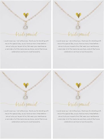 Your Always Charm 2/4/6 Pcs Bridesmaid Gifts for Wedding Day Bridesmaid Necklace Thank You for Helping Us Tie The Knot Necklace Bridesmaid Jewelry Gifts Wedding Necklace for Bridesmaid in Kuwait