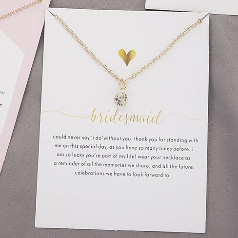 Your Always Charm 2/4/6 Pcs Bridesmaid Gifts for Wedding Day Bridesmaid Necklace Thank You for Helping Us Tie The Knot Necklace Bridesmaid Jewelry Gifts Wedding Necklace for Bridesmaid in Kuwait