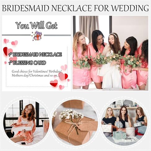 Your Always Charm 2/4/6 Pcs Bridesmaid Gifts for Wedding Day Bridesmaid Necklace Thank You for Helping Us Tie The Knot Necklace Bridesmaid Jewelry Gifts Wedding Necklace for Bridesmaid in Kuwait