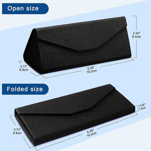 4 Pack Foldable Glasses Sunglasses Case PU Hard Shell Eyeglasses Case Leather Glass Case with 4 Microfiber Cleaning Cloths for Men Women Eyewear Storage Holder in Kuwait