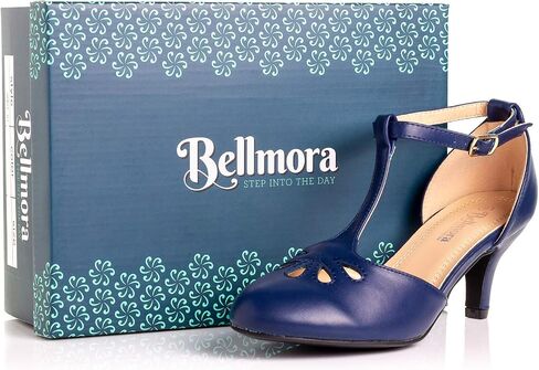 Bellmora Women's Jamie-01 Vintage Round Toe T-Strap Mary Jane Costume Dress High Heel Swing Shoe with Sexy 3" Heel for Every Flapper in Saudi Arabia