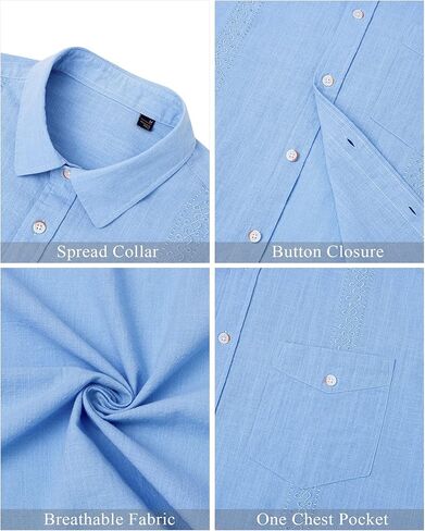 قمصان J.VER للرجال من القطن والكتان بأكمام قصيرة، قمصان كاجوال خفيفة الوزن بأزرار سفلية، قمصان صيفية للشاطئ مع جيب in Kuwait