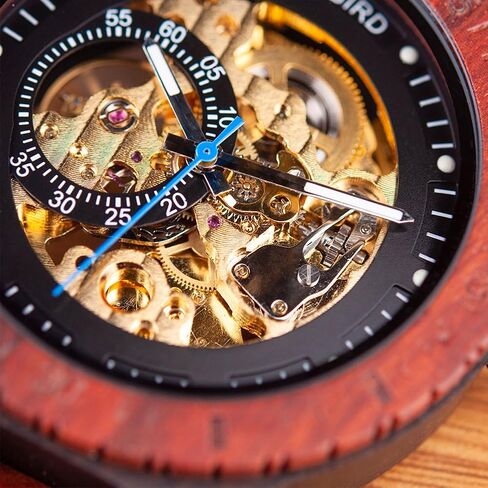 BOBO BIRD Mens Wooden Watches Luxury Mechanical Watch Lightweight Wood Band Timepieces for Men with Gift Box in Saudi Arabia