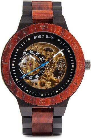 BOBO BIRD Mens Wooden Watches Luxury Mechanical Watch Lightweight Wood Band Timepieces for Men with Gift Box in Saudi Arabia