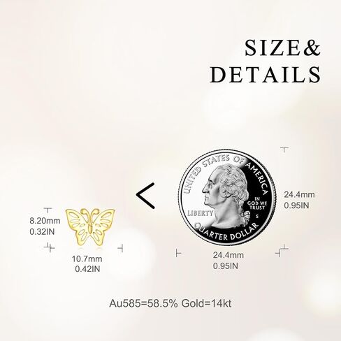 KECHO Real Gold Dragonfly Stud Earrings 14k Solid Gold Studs for Women in Kuwait
