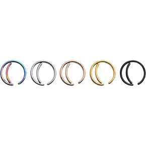 Moon Daith Nose Ring Small Tragus Hoop Earrings Cartilage Helix 20g Stainless Surgical Steel Piercing Rings Jewelry Septum 5Pcs