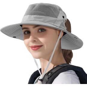 Peicees Wide Brim Fishing Hat for Men Women UV UPF50+ Sun Protection Hat with Ponytail Hole for Summer Beach Hiking Garden