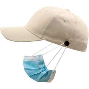 Outdoor Baseball Hat Cap with Buttons for Face_Masks and Covers Classic Cotton Unisex Adjustable Plain Dad Hat
