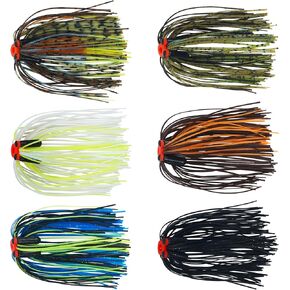 Silicone Jig Skirts Bass Fishing Lure Skirts with Tube Rattles 50 Strands Spinnerbait Buzzbaits Skirts Replacement DIY Squid Jig Bass Spinner Bait Skirts Fly Tying Material