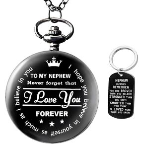 to My Nephew Pocket Watch Gifts for Nephew Best Gifts for Him Birthday Gifts from Uncle Untie Graduation Gifts for Nephew，Engraved Pocket Watch