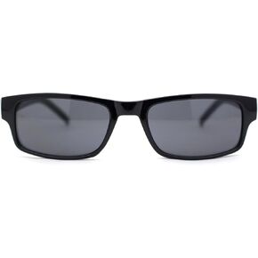 Mens Small Face Snug Fit Color Lens Rectangular Plastic Frame Sunglasses