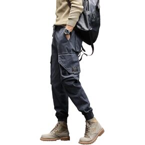 ND Men's Slim Cargo Pants Multi Pockets Tactical Army Pants for Men Outdoor Hiking Work Trousers