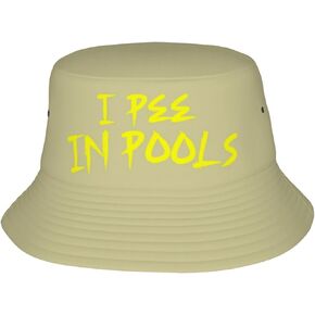قبعة دلو I Pee in Pools للجنسين، قبعة صياد الفكاهة المضحكة للسفر والشاطئ وقبعات الشمس لأغطية الرأس في الهواء الطلق