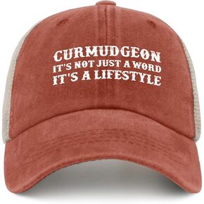 Curmudgeon Its Not Just A Word Its A Lifestyle Hat Trucker Hat Men Trendy Mesh Hat for Fall