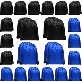 UltraOutlet 48-pack Drawstring Backpack Nylon Backpack Lightweight Draw String Sports Bags in Bulk Gym Cinch Sack Heavy-duty Plain Goodie Bags for Soccer, Track Team, Blessing Bags for Homeless