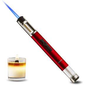 HONEST Torch Lighters Butane Lighters Refillable Single Jet Flame for Candle Grill BBQ Camping (Gold)