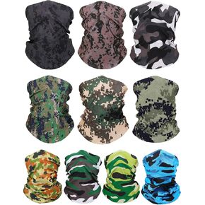 10 Pieces Seamless Bandanas Face Cover Magic Scarf Neck Gaiter Seamless Dustproof Neck Warmer Headbands