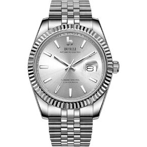 BUREI Mens Watch Luxury Automatic Self-Winding Watches Date Sapphire Crystal Business Stainless Steel Watches for Men 41MM in Kuwait