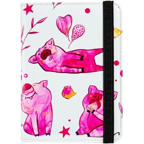 Passport Holder Covers,Premium Leather Passport Holder,with RFID Blocking,Travel Documents Organizer Protector,Cute Passport Wallet for Women/Men (Magic Mushroom)
