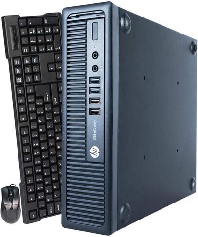 كمبيوتر مكتبي HP Elite ذو الشكل الصغير، Intel Quad Core i5-4570 حتى 3.6 جيجا هرتز، 16 جيجا رام، 240 جيجا SSD، USB WiFi، دعم 4K، DP، VGA، Windows 10 Pro 64 لغة تدعم اللغة الإنجليزية/الإسبانية/الفرنسية (متجدد) in Saudi Arabia