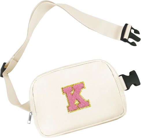 Initial Letter Fanny Pack Crossbody Bags for Women Teen Girl Gifts Trendy Stuff Preppy Belt Bag Travel Cross Body Purse with Inner Pockets and Adjustable Strap Cute Birthday Gift (Pink A) in Kuwait