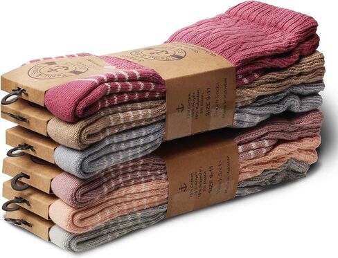 Yacht & Smith Womens Cotton Slouch Socks, Bulk Crew Boot Socks (6 Pairs) in Saudi Arabia