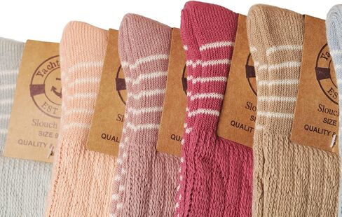 Yacht & Smith Womens Cotton Slouch Socks, Bulk Crew Boot Socks (6 Pairs) in Saudi Arabia