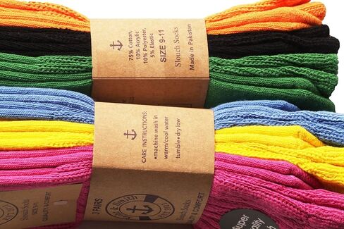Yacht & Smith Womens Cotton Slouch Socks, Bulk Crew Boot Socks (6 Pairs) in Kuwait
