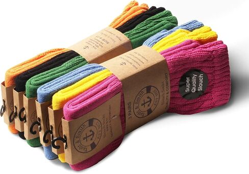 Yacht & Smith Womens Cotton Slouch Socks, Bulk Crew Boot Socks (6 Pairs) in Kuwait