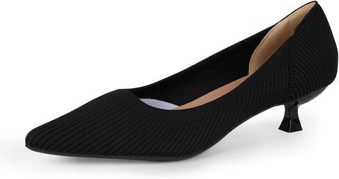 YEOJOU Heels for Women Knit Pointed Toe Women Pump Shoes Low Heel Comfort Womens Dress Shoes Work Office Size 7 - Size 10 in Saudi Arabia