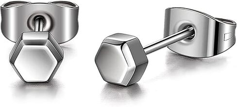 TGNEL Pure Titanium Earrings Studs Nickel-Free Hypoallergenic Earrings for Sensitive Ears, Dainty Hexagon/Triangle/Square/Rectangle Geometric Stud Earrings for Women Men in Kuwait