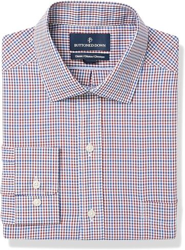 قميص رجالي بأزرار سفلية بمقاس كلاسيكي من قطن سوبيما غير قابل للكي in Kuwait