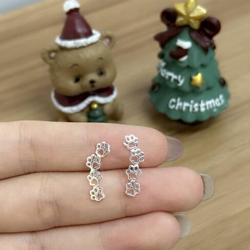 Paw Ear Cuff Wrap Crawler Climber Earrings for Women Teen Girls Sterling Silver Studs Clip On Cute Dog Cat Pin Hypoallergenic Jewelry in Kuwait